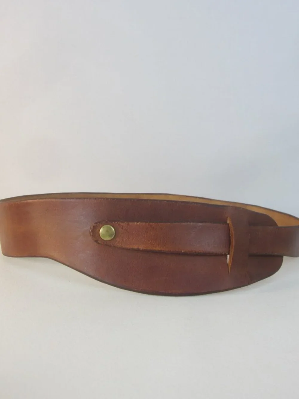 RARE 60s Vintage J.B. Starker Provincetown Handmade Brown Leather Belt XS 24-25